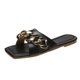 thumbnail image 2 of Zapatillas de playa de cadena plana cruzada cómodas para vacaciones de ocio para mujer Wmkox8yii  ytu2628, 2 of 5