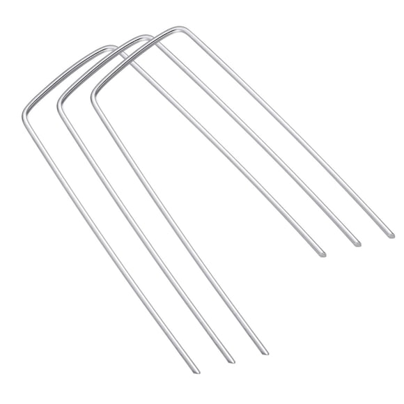 IFANLANDOR 50PCS Galvanized Nail U Shape Anchoring Daily Use Silver