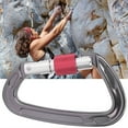 thumbnail image 2 of Mosquetón Master Lock de aluminio de aviación 7075 con anilla en D y hebilla de seguridad, equipo de seguridad para escalada al aire libre y acampada, color gris, 2 of 10