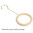 thumbnail image 3 of Unique Bargains 4.7 Inch Scarf Ring Hanger Wooden Circle Scarf Holder, 15cm Length Hook Gold, 3 of 5
