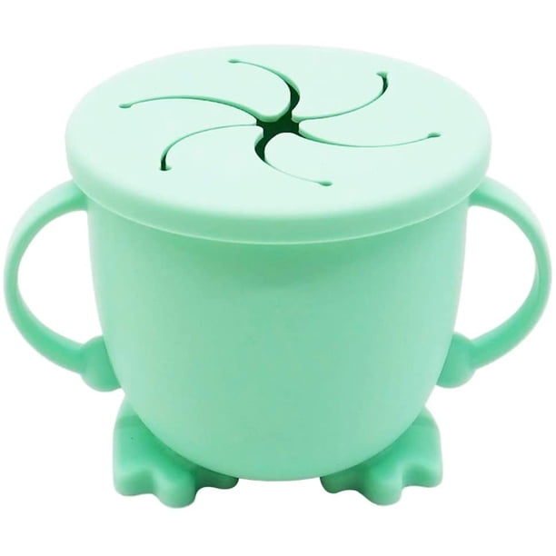 Snack Cup, Child Silicone Cup Snack Cup, Child Learning Feeding Food Bowl, Cup with Handle Silicone Snack Vajilla Recipiente de Almacenamiento Plato para niños Vajilla Repelente de Suciedad, Unisex Xemadio LKX-1247