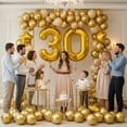 thumbnail image 4 of Gold Number 30 Mylar Foil Balloon 32 inch - Helium or Air Filled Metallic Balloons for 30th Birthday Hbd Party, Anniversary, Graduation Decorations, 4 of 9