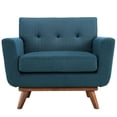 thumbnail image 3 of Hawthorne Collections (Set of 2) Contemporary Upholstered Fabric Accent Arm Lounge Chair in Azure with Solid Wood Legs, 3 of 5