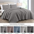 thumbnail image 5 of Chezmoi Collection Austin 3-Piece Oversized Bedspread Coverlet Set, Lightweight Reversible Bedding Cover for All Season, Gray, King, 5 of 9