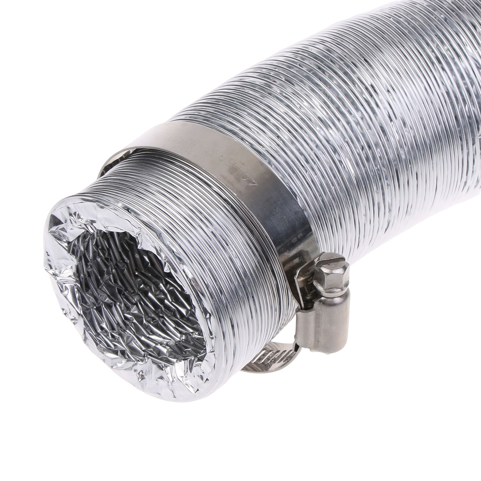 Flexible Ducting Hose Dryer Vent Hose Air Duct with 2 Screw Clamps Duct Hose Fire-proof High-temperature Resistant