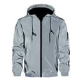 thumbnail image 4 of Somuwie Clearance Men's Reflective Hip Hop Dance Fluorescent Night Sports Zipper Hooded Jacket Coat /Jacket, 4 of 9