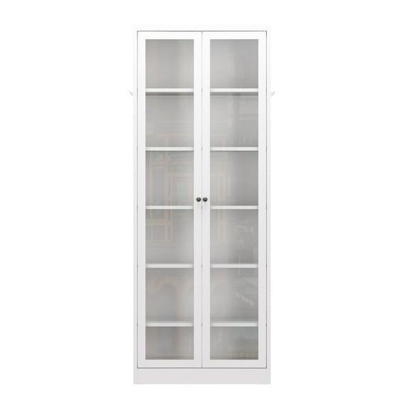 Nmkwnr Freestanding Metal Kitchen Cabinet with 5 Shelves, 72" Tall Pantry Cabinet for Kitchen, Bathroom, Dining Room, White