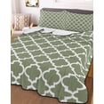 thumbnail image 3 of Quilts Twin XL Size, Green Morocco Soft Comforter Bedding Set for Bed, Boho Farmhouse Abstract Geometric Simple Lightweight Quilted Bedspread with Pillow Cover(2 Pieces) for All Season, 68x98 Inch, 3 of 6