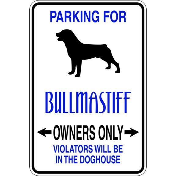 Living Room Art Parking For Bullmastiff Parking Signs 9 X18"