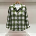 thumbnail image 5 of Luivaraty Flannel Plaid Shirts for Women Button Down Lapel Tops Fashion Casual Long Sleeve Dressy Shirts，S-2XL, 5 of 6