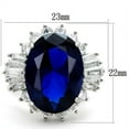 thumbnail image 2 of Womens Ring Anillo Para Mujer Stainless Steel Ring with Synthetic Spinel in London Blue, 2 of 4