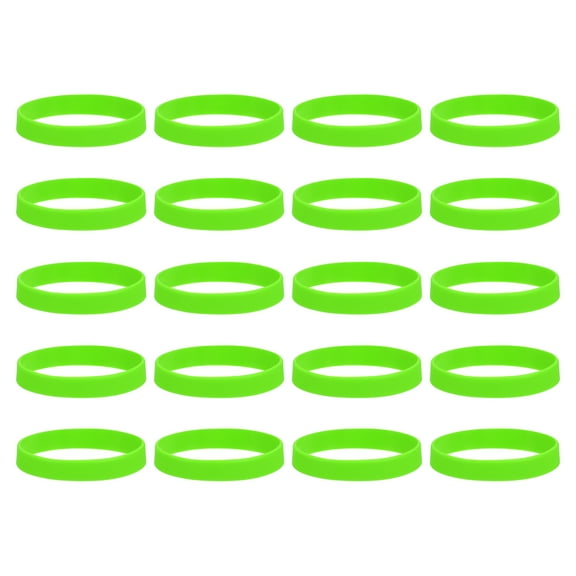 20Pcs Silicone Rubber Bands Non-slip 4 Inch Flat for Books, Green