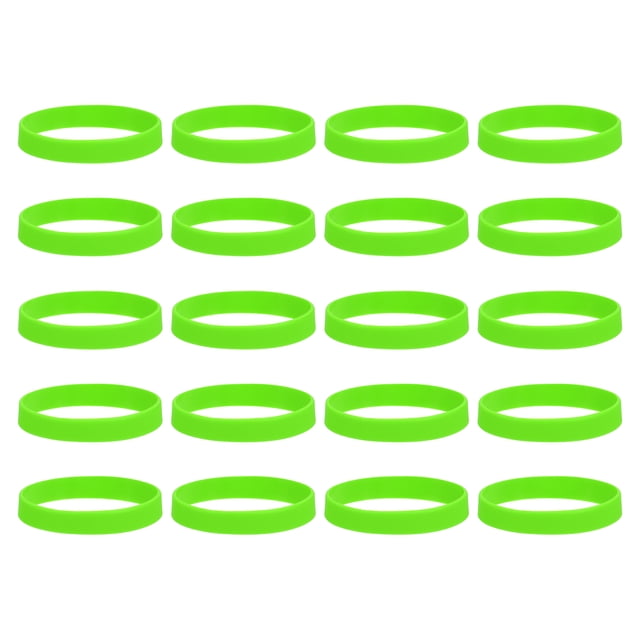 20Pcs Silicone Rubber Bands Non-slip 4 Inch Flat for Books, Green