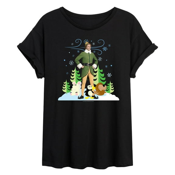 ELF - Buddy And Arctic Puppets - Juniors Ideal Flowy Muscle T-Shirt