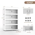thumbnail image 6 of Collapsible Stackable 200Gal Storage Bins with Lids & Magnetic Doors, 4-Pack Folding Plastic Storage Cabinet for Closet Organization, White, 6 of 7