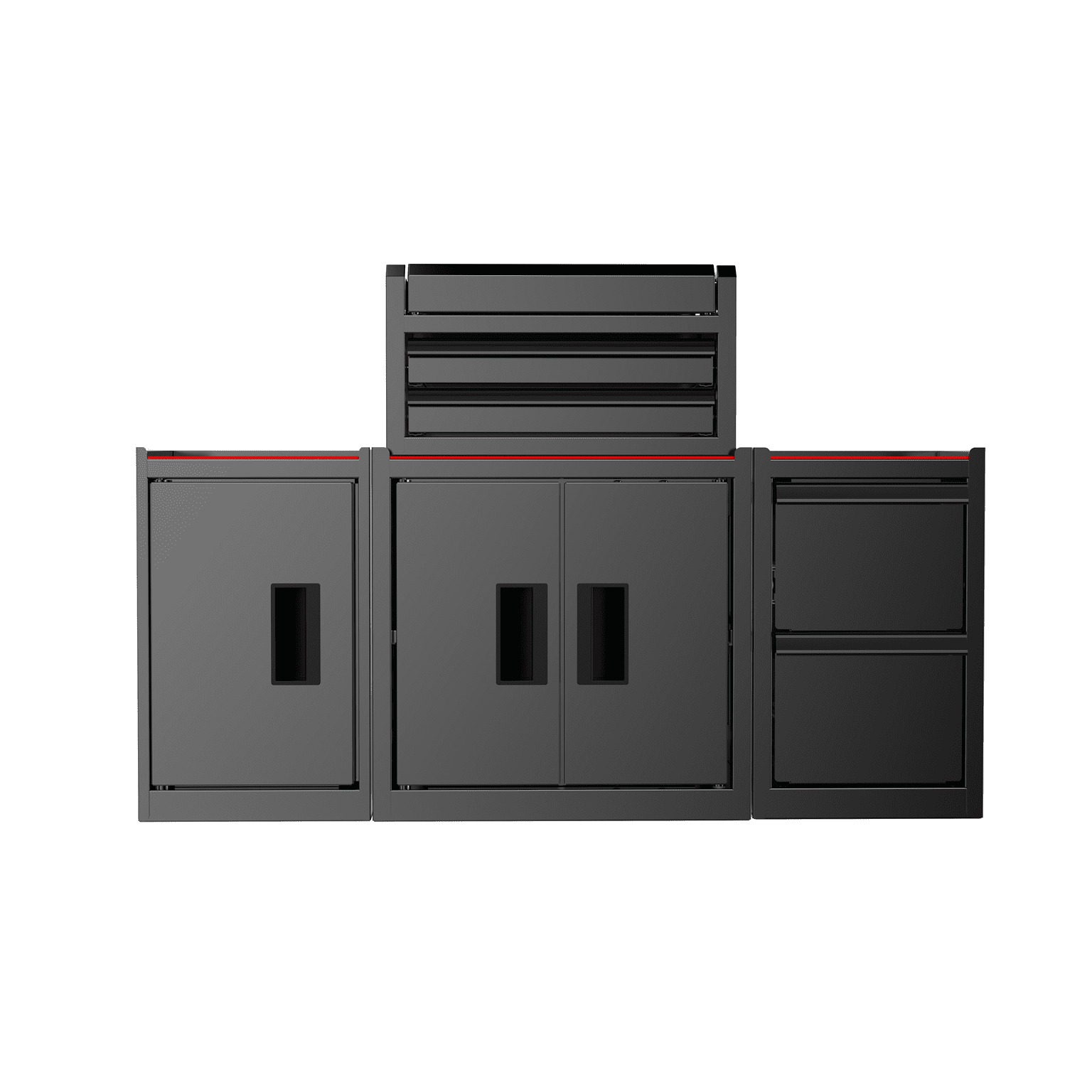 Hyper Tough Mini 2-Drawer Side Cabinet with Vertical Locker, Black