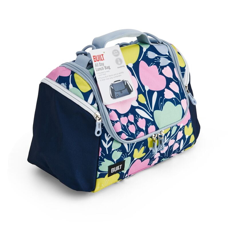 BUILT All Day Insulated Polyester Lunch Bag in Fun Floral
