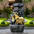 thumbnail image 2 of Smart Big-Sized Outdoor Waterfall Fountain -  Outdoor Garden Water Feature with Zen Water Falls for Outside Garden & Home/Office Use (elephant), 2 of 6
