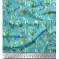 thumbnail image 1 of Soimoi Rayon Crepe Fabric Floral & Cactus Tree Decor Fabric Printed Yard 46 Inch Wide, 1 of 1