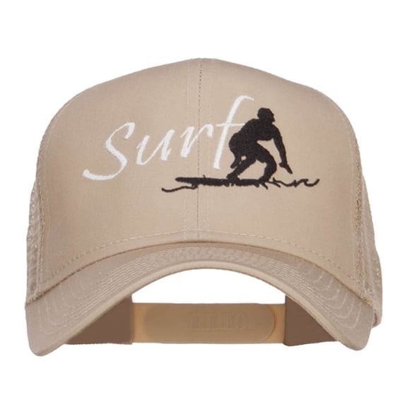 Surf Embroidered Mesh Cap - Khaki OSFM