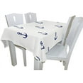 thumbnail image 3 of Coolnut 60"x120" Blue Anchors On Ivory Tablecloth Modern Table Cover for Home Decoration, Spill Proof Cloth Washable for Dinner Picnic, 3 of 6