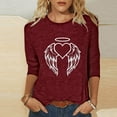 thumbnail image 1 of Aqestyerly Blouse Décontractée pour Femme, Imprimé Amusant, Coupe Ample, Col Rond, T-Shirt à Manches 3/4, Doux, Été, Quotidien, Haut Mode, Tee HWRETIE, 1 of 4