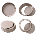 thumbnail image 2 of 3X Tart Pan, 4 Inch Mini Quiche Pan Removable Bottom Non-Stick Tin, for Oven Baking Carbon Steel Pan.(4 Packs), 2 of 7