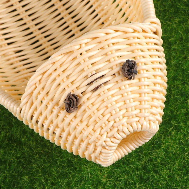 Hytrove Cesta Beige Con De Ratán Simulado Para Guardar Pan, Y