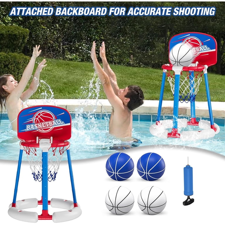 Swimming Pool Basketball Floating Pool Basketball Hoop - Complete Set ...