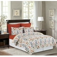 thumbnail image 3 of Victoria's Garden King Quilt Set Floral Watercolor Reversible Bedspread Coverlet For All Seasons, 3 of 9