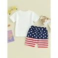 thumbnail image 6 of Baby Boy 4th of July Outfits Letters Print Short Sleeve T Shirt and American Flag Shorts Sets 2Pcs Summer Clothes, 6 of 7