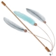 thumbnail image 1 of Cat Wand Toy Elastic: Wood Fake Feather Kitten Teaser Toy Pet Interactive Toy, 1 of 10