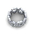 thumbnail image 3 of Natural 1.45Ct Round Cut Diamond Alternating Heart Women's Anniversary Wedding Eternity Band Ring Solid 14k White Gold G SI1, 3 of 3