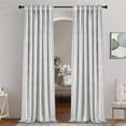 thumbnail image 2 of Jainmy Luxury Velvet Blackout Window Curtains,Thermal Insulated Room Darkening Curtain Drapes for Bedroom Living Room,Rod Pocket Back Tab,52x84 inch,Set of 2, Grey White, 2 of 10