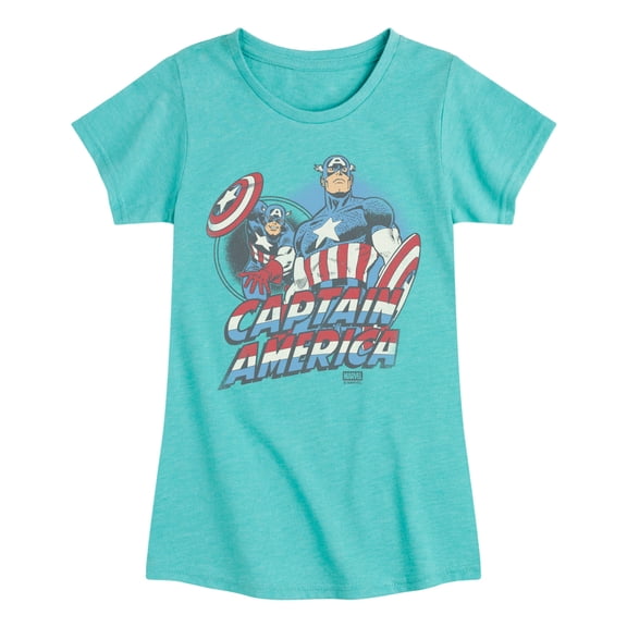 Marvel - Captain America Pastel Super Hero - Youth Girls Short Sleeve T-Shirt