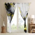 thumbnail image 3 of Yellow Black Marble Curtains & Drapes Watercolor Marbling Curtains,Stone Pattern 30%-50% Blackout Curtains Modern Abstract Art Living Room Curtains,Retro Ink Painting Window Curtains, 3 of 5