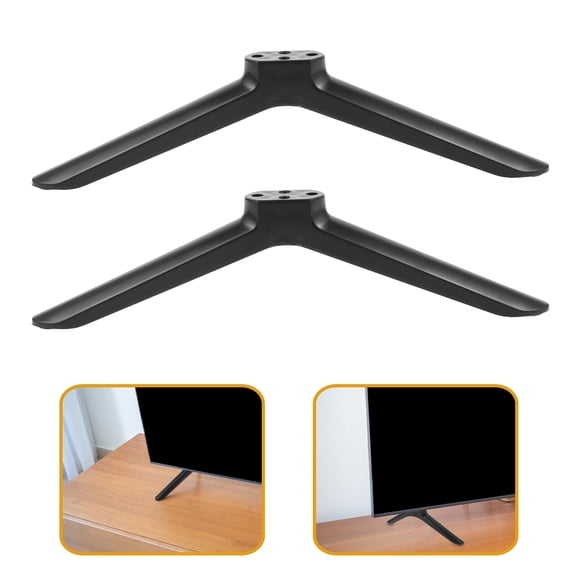 LOLIPPYY 2Pairs Sturdy Black TV Base Stand Legs Replacement for Living Room Flat Screen Tvs