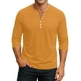 thumbnail image 2 of Lumtrix Men's Henley Shirts Long Sleeve Button Down T-Shirt Lightweight Fashion Casual Pullover Shirt Saffron XXL, 2 of 8
