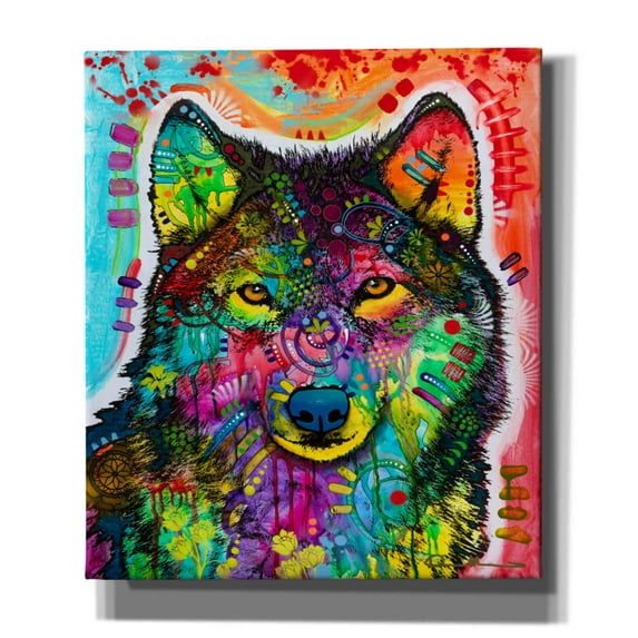 Epic Graffiti 'Wolf 3' by Dean Russo, Canvas Wall Art, 26"x30"