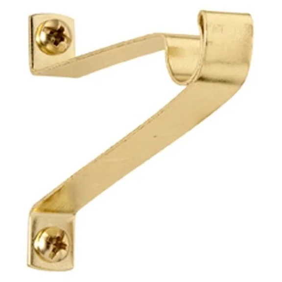 Cafe Curtain Rod Bracket, Brass, 2-In. Clearance -Kn828