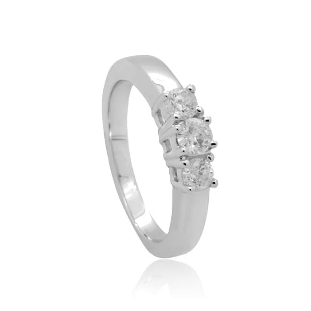 14K White Gold 0.75 CTTW Three Stone Diamond Ring