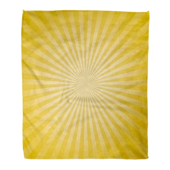 LADDKE Flannel Throw Blanket Yellow Starburst Golden Burst Orange Vintage Abstract Christmas White Soft for Bed Sofa and Couch 58x80 Inches
