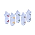 thumbnail image 2 of SereneSimple Women's Thin Mesh Slub Breathable Mid-Cut Socks 5-Pair (White/Assorted,Large), 2 of 5
