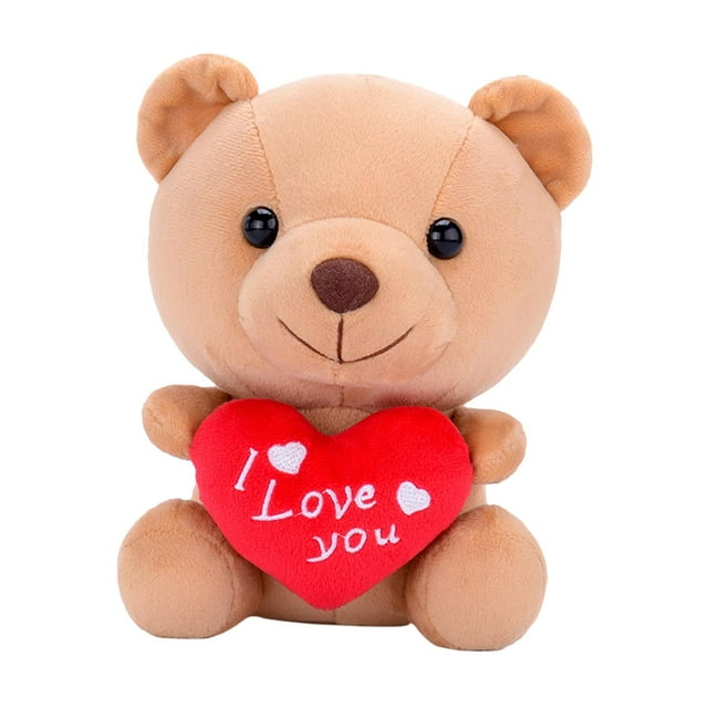 Juguete de peluche de peluche con forma de oso de corazón, regalo de cumpleaños, muñeco de peluche con oso para su amante, juguete de empresa navideña