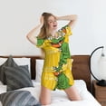 thumbnail image 5 of Kdxio T-Rex Playing Football Print Pajamas Sets for Women Short-Sleeved Pjs with Lounge Shorts Two Piece Sleepwear S-4XL, 5 of 5