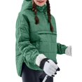 thumbnail image 3 of Chaqueta Acolchada Oversize para Mujer, Estilo Dolman, con Capucha, Larga, Cálida y Estilo Top Verde M, 3 of 7