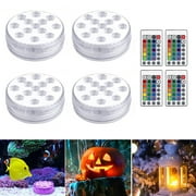 LED Lights Waterproof with Remote (RF), Suction Cups, Changing Submersible LED Light Battery Operated Underwater Lights for Pool, Pond, Bathtub, Hot Tub, Party