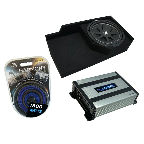 88-98 GMC Sierra Ext Cab Truck Kicker Comp C10 Single 10 Sub Box HA-A400.1 Amp