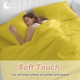 thumbnail image 5 of Yellow Duvet Cover Set, Pure Yellow Soft Duvet Cover Twin Size Bedding Set 4 Pieces, 1 Quiltcover and 2 Pillowcases with Zipper, 1 Bed Sheet for All Seasons, 5 of 9