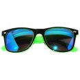 thumbnail image 5 of Retro Sunglasses - Two-tone Black Green Frame / Mirror Lens, 5 of 7
